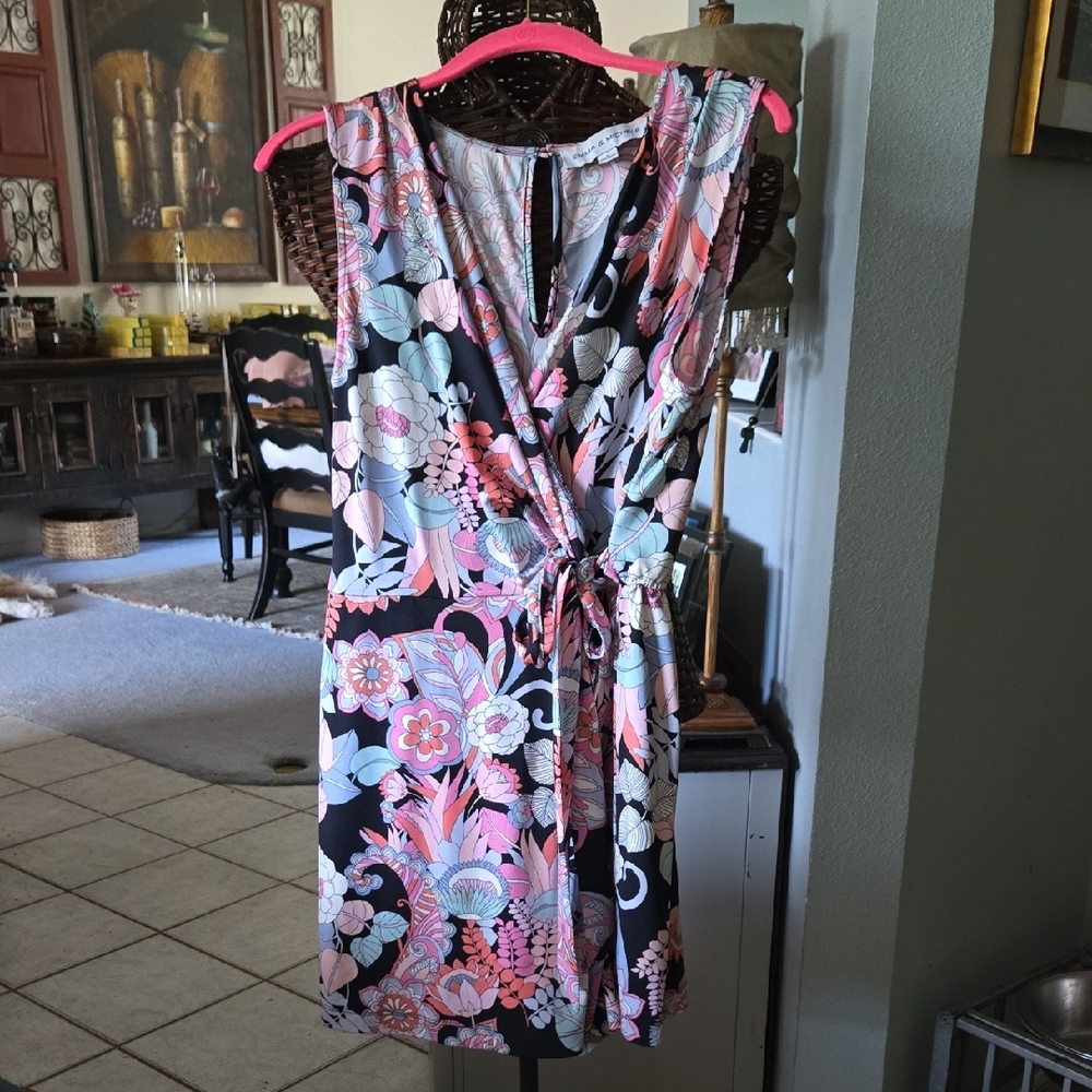 Emma & Michele Black and Pink Floral Dress